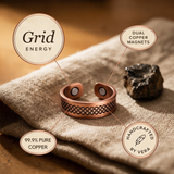 Mei's Grid Copper Ring
